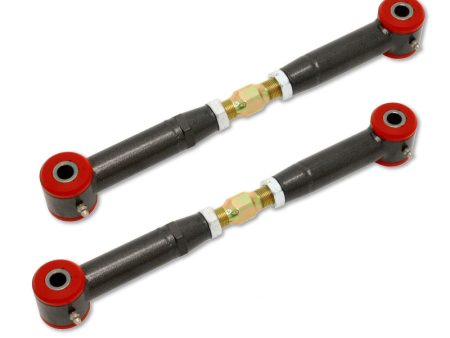 BMR 10-15 5th Gen Camaro Rear Adj. Toe Rods (Polyurethane) - Black Hammertone Online Hot Sale