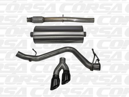 Corsa 14-19 GMC Sierra Chevy Silv 1500 Crew Cab Short Bed 5.3L V8 Black Sport Single Side CB Exhaust For Discount