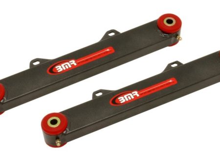 BMR 10-15 5th Gen Camaro Rear Non-Adj. Toe Rods (Polyurethane) - Black Hammertone For Sale