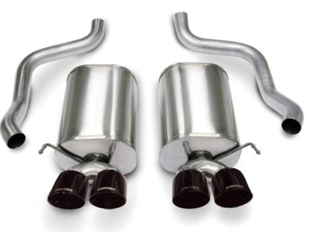 Corsa 2005-2007 Chevrolet Corvette C6 6.0L V8 Black Sport Axle-Back Exhaust For Sale