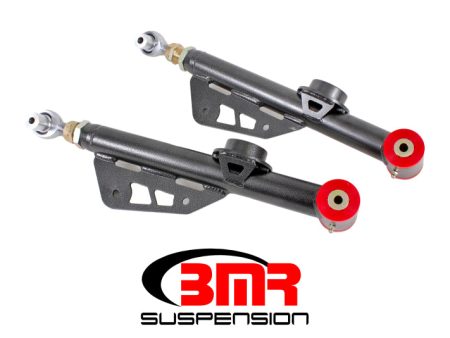 BMR 79-98 Fox Mustang On-Car Adj. Lower Control Arms Poly   Rod End Combo - Black Hammertone Online Hot Sale