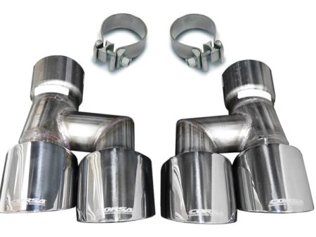 Corsa 18-23 4.0in Twin Tip Polished Pro-Series Tip Kit Fits No-Valve Mustang Exhaust Clamps Inc Online now