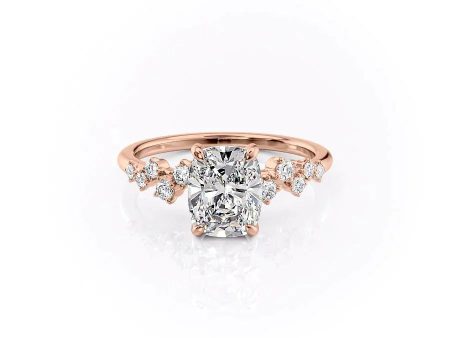 The Mia Set With A 1.5 Carat Elongated Cushion Lab Diamond Discount