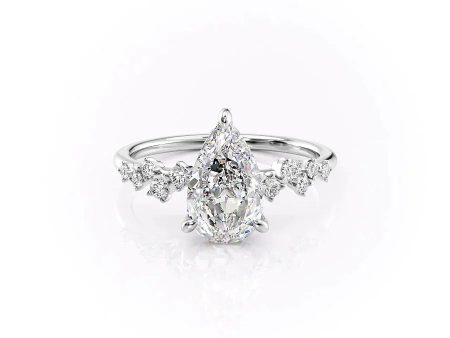 The Mia Set With A 1.5 Carat Pear Lab Diamond on Sale