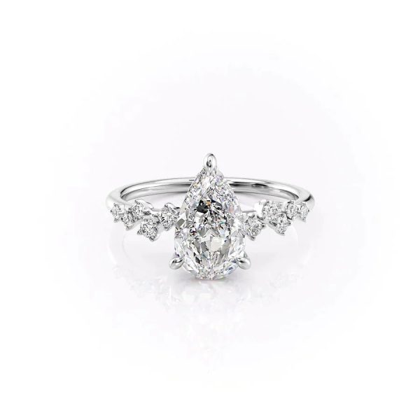 The Mia Set With A 1.5 Carat Pear Lab Diamond on Sale