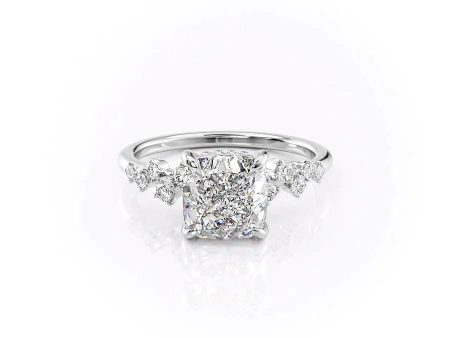 The Mia Set With A 2.5 Carat Cushion Lab Diamond For Discount