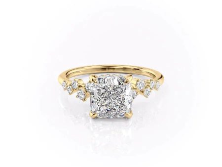 The Mia Set With A 3 Carat Cushion Lab Diamond For Discount