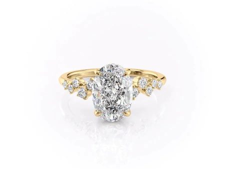 The Mia Set With A 1.5 Carat Oval Lab Diamond For Discount