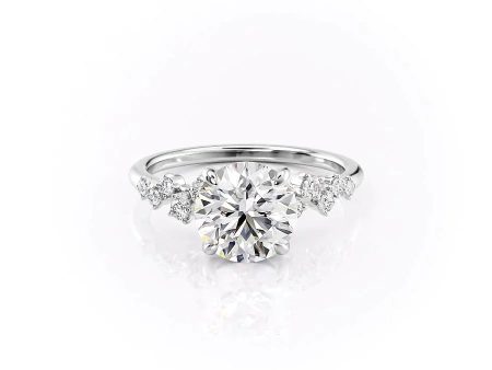 The Mia Set With A 2.5 Carat Round Lab Diamond on Sale