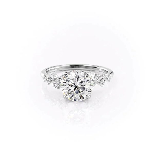 The Mia Set With A 2.5 Carat Round Lab Diamond on Sale