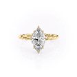 The Alice Set With A 3 Carat Marquise Lab Diamond For Sale