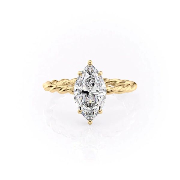 The Alice Set With A 3 Carat Marquise Lab Diamond For Sale