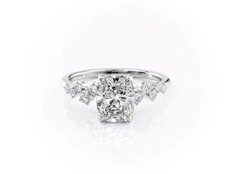 The Mia Set With A 1 Carat Elongated Cushion Lab Diamond Cheap